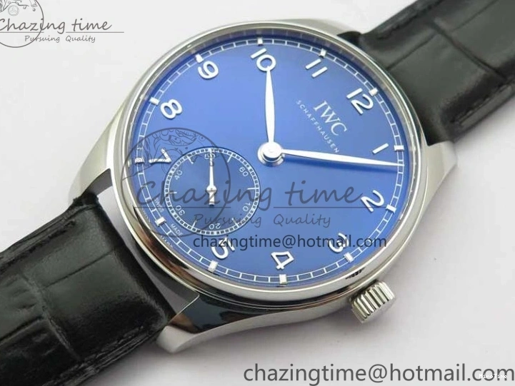 MIROTIME 0519 TimelessDesign Portuguese IW358304 ZF 1:1 Best Edition SS Blue Dial on Leather Strap A 7078
